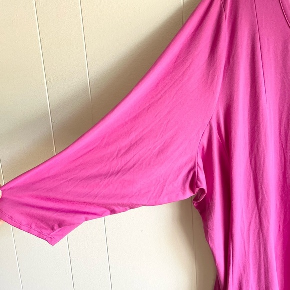NWT Lane Bryant Purple Henley Fitted Soft Tunic Top 3/4 Sleeve Plus Sz 2… - Picture 3 of 6